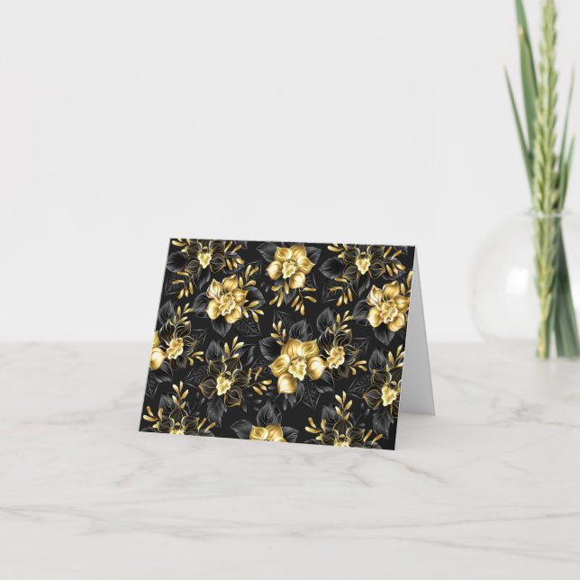 Seamless with jewellery orchids note card (Front)