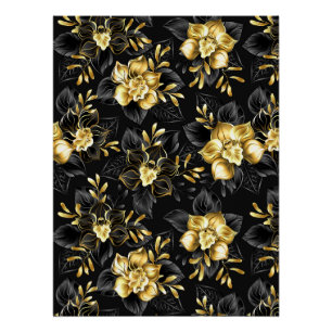 Seamless with jewellery orchids poster