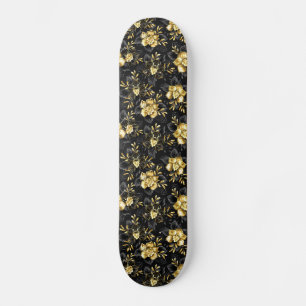 Seamless with jewellery orchids skateboard