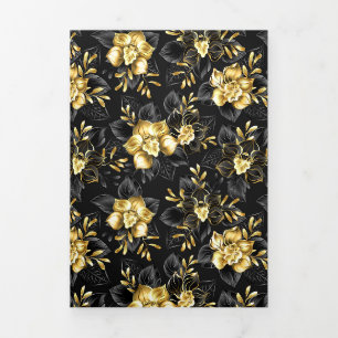 Seamless with jewellery orchids Tri-Fold holiday card