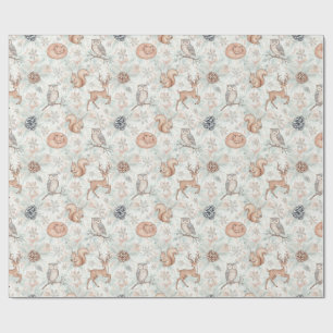 Seamless Woodland Forrest Animals Pattern Wrapping Paper