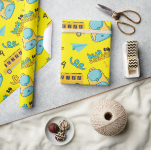Seamless Wrapping Paper: Bus, Bag and Aeroplane Ar Paper