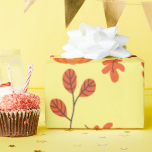 Seamless Wrapping Paper: Cosy Fall Pumpkin Leaf Paper