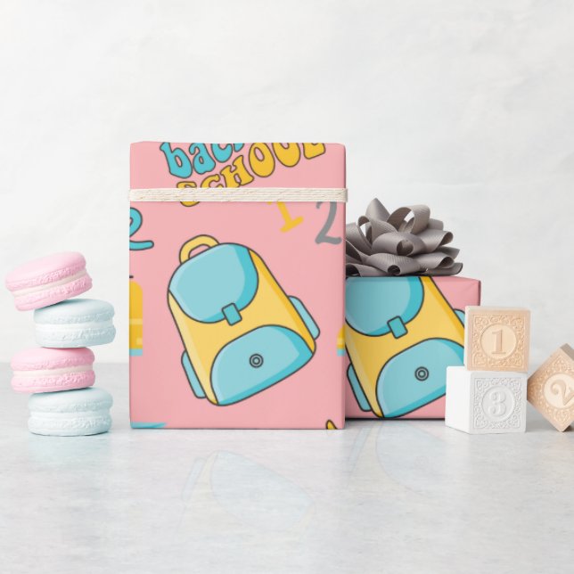 Seamless Wrapping Paper: Paper Aeroplane School Ba (Baby Shower)