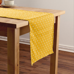 Seamless yellow-orange polka dot pattern short table runner