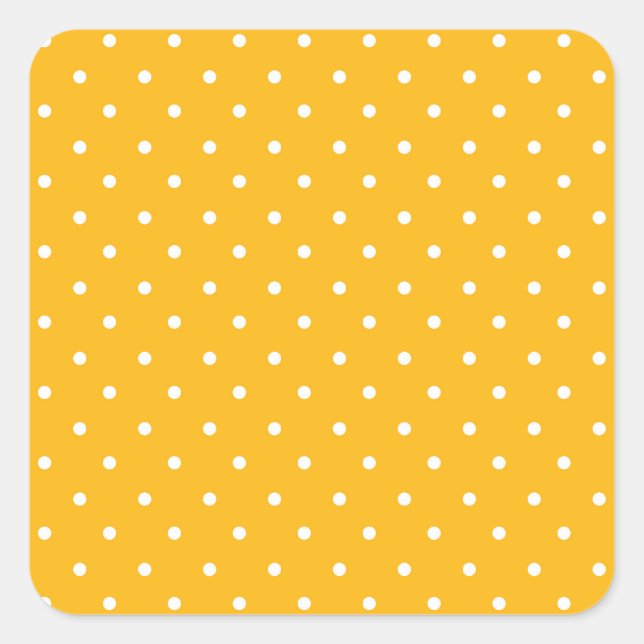 Seamless yellow-orange  polka dot  pattern  square sticker (Front)