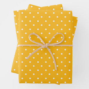 Seamless yellow-orange  polka dot  pattern  wrapping paper sheet