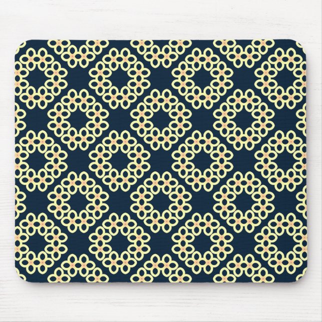 Seamless yellow pattern on desk mat mouse mat (Front)