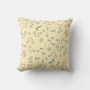 Seamless Yellow Sunflower Botanical Pattern Cushion
