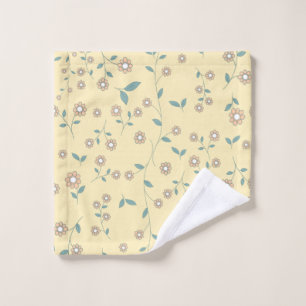 Seamless Yellow Sunflower Botanical Pattern Wash Cloth