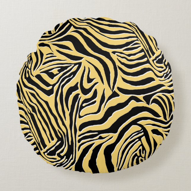 Seamless zebra pattern, animal. wallpaper,abstract round cushion (Front)