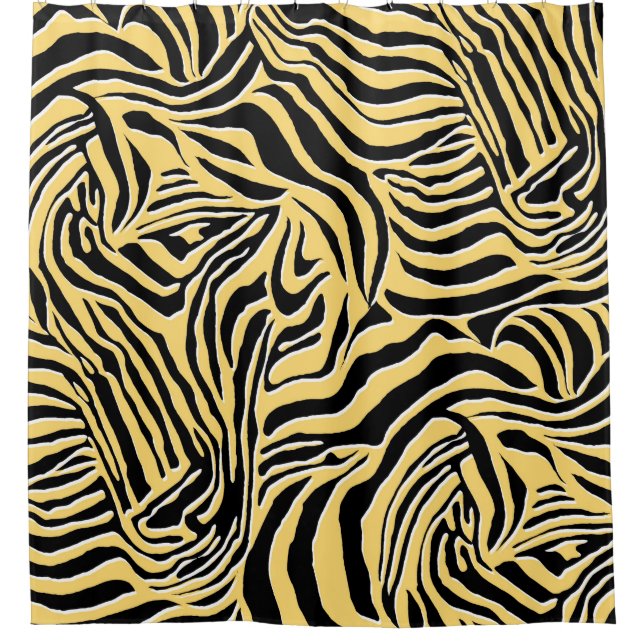 Seamless zebra pattern, animal. wallpaper,abstract shower curtain (Front)