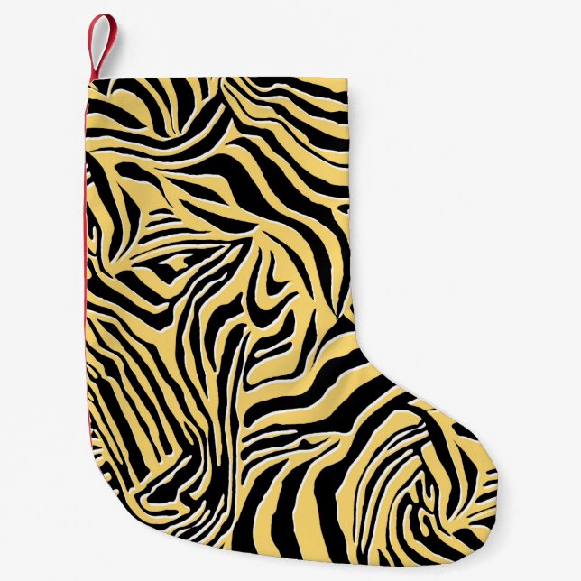 Seamless zebra pattern, animal. wallpaper,abstract small christmas stocking (Front)