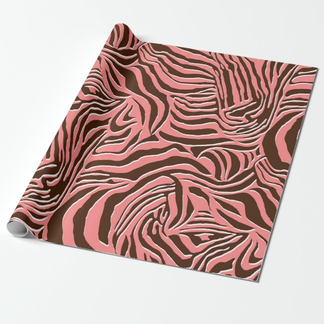 Seamless zebra print pattern wrapping paper (Unrolled)
