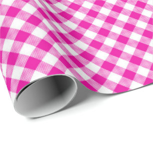 Seams Match: Pink and White Gingham Wrapping Paper