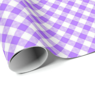 Seams Match: Purple n White Gingham Wrapping Paper