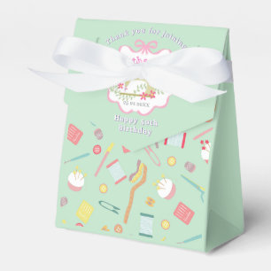 Seamstress 50th Birthday Sewing Machine Teal Favour Box