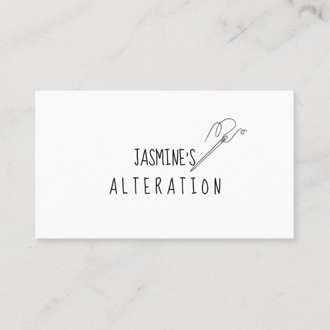 Seamstress Alterations, Tailoring, Tailor Business Card (Front)