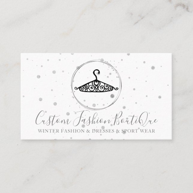 Seamstress Boutique Tailor Shop Cute Hanger Business Card (Front)