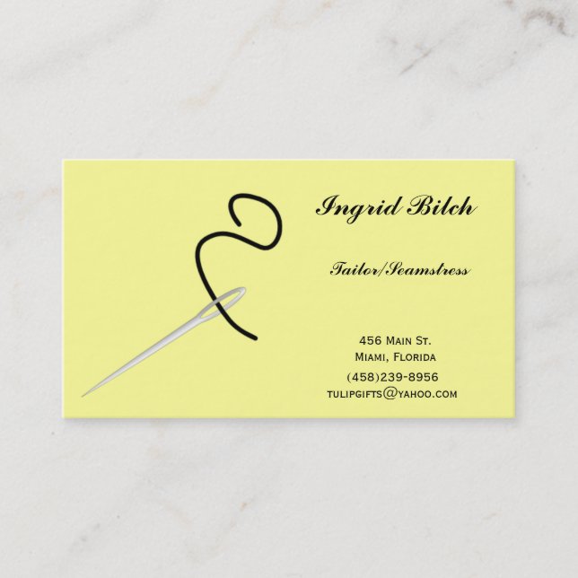 Seamstress Business Card (Front)