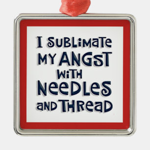 Seamstress Christmas Metal Tree Decoration