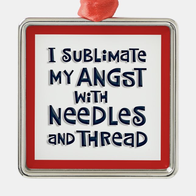 Seamstress Christmas Metal Tree Decoration (Front)