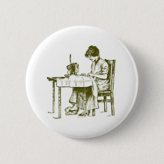 Seamstress design 6 cm round badge