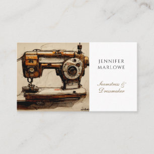 Seamstress Dressmaker Sewing Machine Business Card