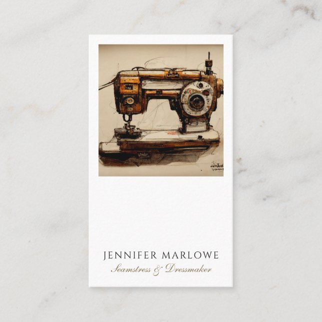 Seamstress Dressmaker Sewing Machine Business Card (Front)