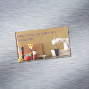 Seamstress/ Dressmaking/ Tailor Sewing Shop Magnetic Business Card
