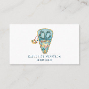 Seamstress Fashion Designer Sewing Blue Pink  Business Card