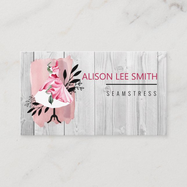 Seamstress Hand sewn Dressmaker Business Card (Front)