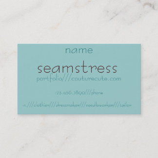 seamstress, -n.///clothier///dressmaker///needl... business card