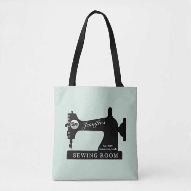 Seamstress Quilter Sewing Gift Sewing Machine Tote Bag (Front)