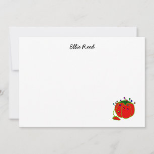 Seamstress Red Pin Cushion Seamstress Card