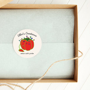 Seamstress Red Pin Cushion Seamstress Classic Roun Round Sticker