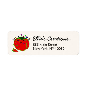 Seamstress Red Pin Cushion Seamstress  Label