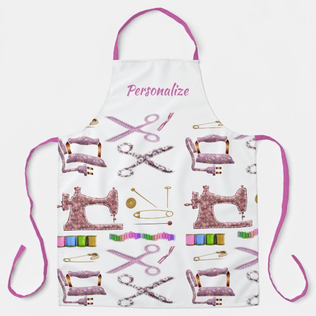 Seamstress Sewing Smock Sewing Machine Personalize Apron (Front)