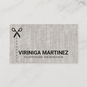 Seamstress Shears Fabric Business Card