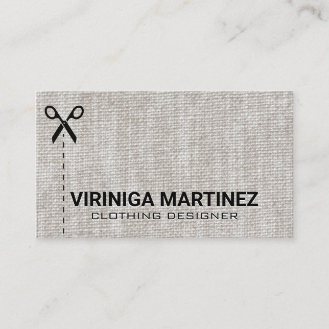 Seamstress Shears | Fabric Business Card (Front)