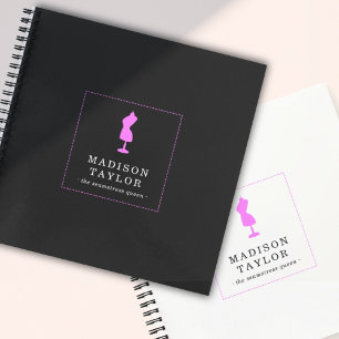 Seamstress Tailor   Pink Mannequin Logo Black Notebook