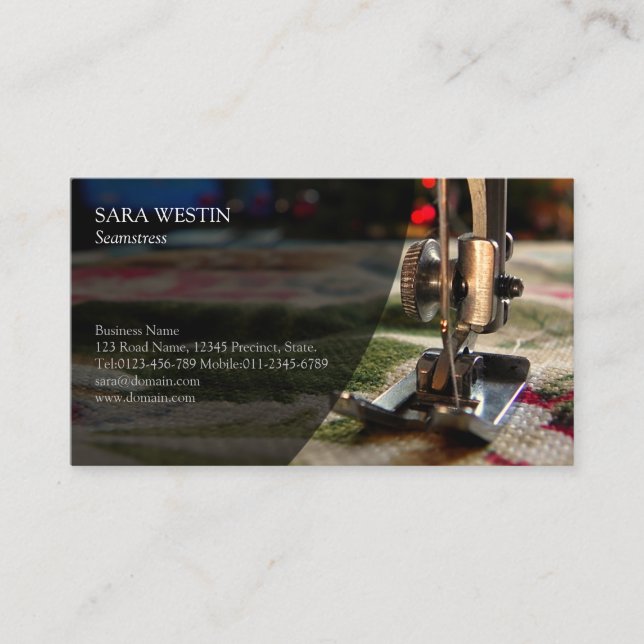 Seamstress Tailor Sewing Business Card (Front)