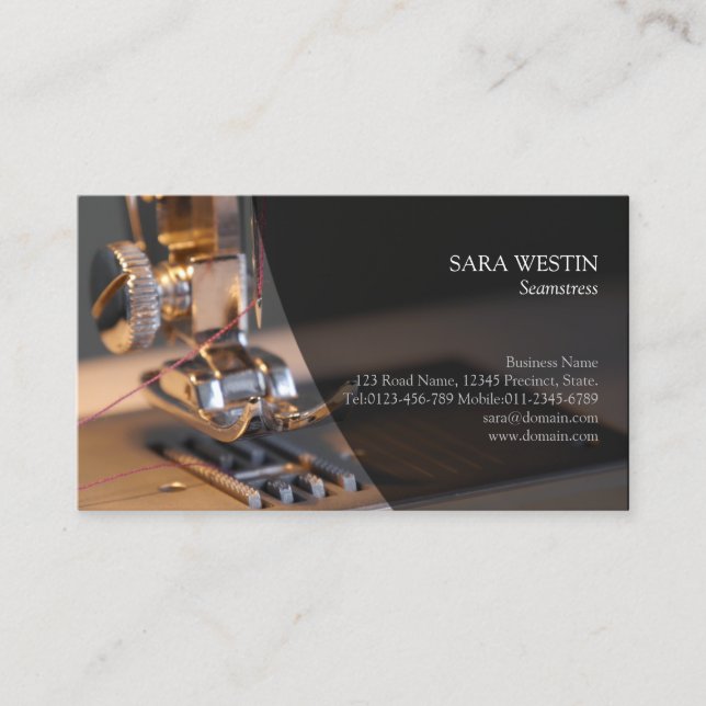 Seamstress Tailor Sewing Business Card (Front)