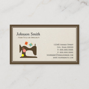 Seamstress Tailor Sewing Machine - Simple Chic Business Card