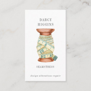 Seamstress Tailor Spool Measuring Tape Business Ca Card