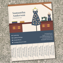 Seamstress & Tailor Tear Off Strips Flyer
