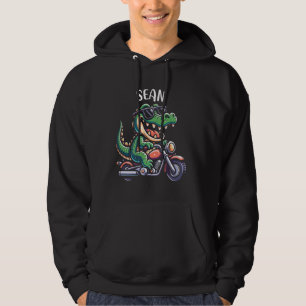 Sean Funny Alligator Motorcycle Design for Boys Na Hoodie