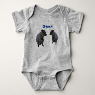 Sean Name With Aussie Quokkas, Baby Bodysuit