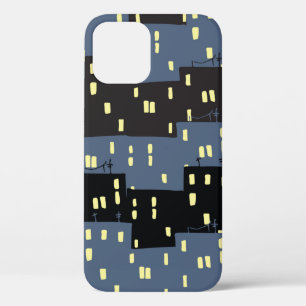 Seanless pattern with a city at night. iPhone 12 case