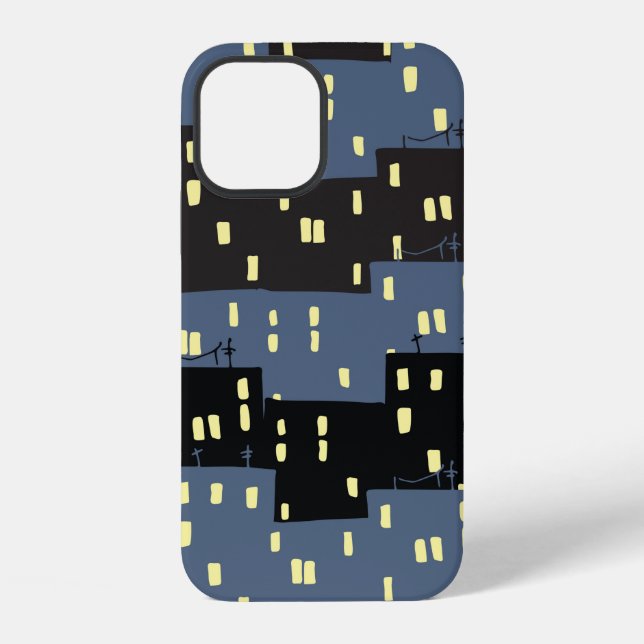 Seanless pattern with a city at night.  iPhone case (Back)